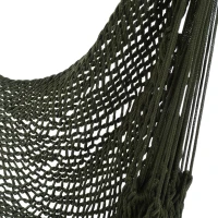 Outsunny Portable Hammock Chair, Hanging Woven Hammock Swing Chair Sleeping Bed for Outdoor Garden Yard Camping, Army Green(m-9)