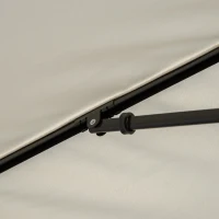 Outsunny 6.5x4ft Rectangle Patio Umbrella Aluminum Tilt Adjustable Garden Parasol Sun Shade Outdoor Canopy Beige(m-10)