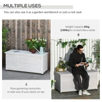 Outsunny 75 Gallon Wooden Storage Box patio Deck Box Bench, Garden Backyard Outdoor Storage Container with Aerating Gap & Weather-Fighting Finish, White(m-5)