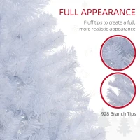 HOMCOM 6ft White Christmas Tree Artificial Christmas Tree with 928 Branch Tips and Metal Stand(m-5)
