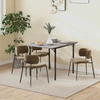 HOMCOM Drop Leaf Folding Dining Table for Small Space, Extendable Kitchen Table for 2 to 4 People, Grey(m-9)