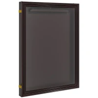 HOMCOM 24" x 32" Hockey Jersey Frame, Jersey Shadow Box for Basketball, Football, Baseball, Brown(m-11)