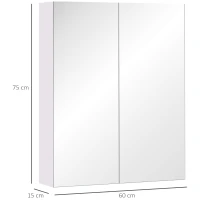 HOMCOM Wall Mount Medicine Cabinet with Mirror, Bathroom Mirror Cabinet Storage Organizer with Adjustable Shelf, Double Door Cupboard, Soft Closing, 23.5" x 29.5", Light Lilac(m-3)