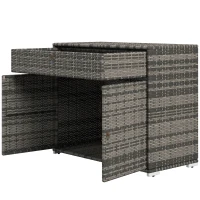Outsunny Outdoor Storage Cabinet, Waterproof PE Rattan Cabinet with Drawer for Indoor, Outdoor Swimming Pool, Gray(m-1)