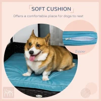 PawHut Wicker Pet House Dog Bed for Indoor/Outdoor Rattan Furniture with Cushion(m-9)