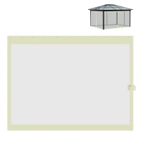 Outsunny Gazebo Mosquito Netting Replacement, 4-Panel Canopy Screen Walls with Zipper for 10' x 10' Gazebo, (Sidewall Only), Beige(m-11)
