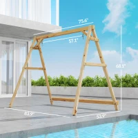 Outsunny 770lbs Porch Swing Frame, Heavy Duty A-Frame Hanging Chair Stand Only with Reinforced Bars for Porch, Garden, Backyard(m-3)