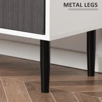 HOMCOM Sideboard Buffet Cabinet, Kitchen Storage Cabinet with Double Door Cupboards, Adjustable Shelf and Steel Legs, Gray(m-5)