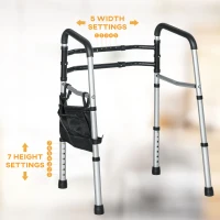HOMCOM Toilet Safety Rails with Adjustable Height, Silver(m-4)