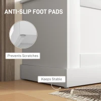 HOMCOM 39.4 Inches Storage Chest, Storage Trunk with Safety Hinge, Wooden Box for Living Room, White Wood Grain(m-7)