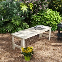 Outsunny 2-Seat Wood Garden Bench, Patio Bench Outdoor Bench with Slatted Seat, Backless Front Porch Bench for Park, Garden, Poolside, Deck, Nature Wood(m-10)