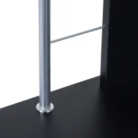 HOMCOM Arch Tower Computer Desk Compact Modern Home Office Writing Workstation P2 MDF With Keyboard Tray And Shelves - Black(m-8)