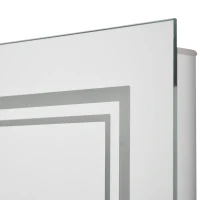 kleankin 32" x 24" LED Bathroom Mirror, Lighted Vanity Mirror, Wall Mounted with Smart Touch Button, Horizontally and Vertically, Waterproof, Plug-in, Silver(m-8)