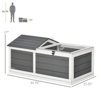 PawHut 34" Wooden Tortoise Habitat Tortoise Enclosure Indoor/Outdoor Use(m-3)