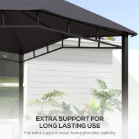 Outsunny 10' x 10' Soft Top Patio Gazebo Outdoor Canopy with Geometric Roof, All-weather Steel Frame, Gray(m-6)