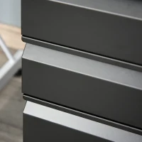 Vinsetto 3 Drawer Filing Cabinet, Lockable Office Storage Cabinet on Wheels for Legal, Letter, A4 Files, Black(m-9)