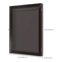 HOMCOM 24" x 32" Hockey Jersey Frame, Jersey Shadow Box for Basketball, Football, Baseball, Brown(m-3)