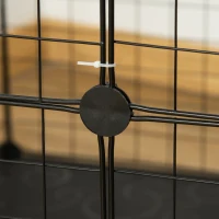 PawHut 39 Pcs Small Animal Cage Bunny Hutch Portable Metal Wire with Ramps for Kitten Chinchilla, Black(m-9)