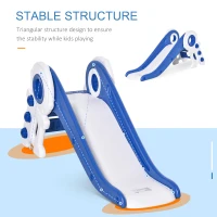 Qaba Folding Kids Slide, Activity Freestanding Climber for Ages 1-3 Years, Indoor and Outdoor Exercise Playset Toy Center, with Cartoon Astronaut Shape, Blue(m-5)