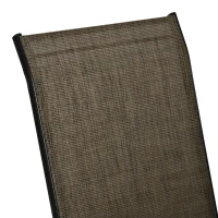 Outsunny Set of 4 Outdoor Dining Chairs, Heavy Duty Stackable Patio Dining Set with Armrests for Balcony Garden, Brown and Black(m-7)