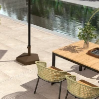 Outsunny Patio Umbrella Base Holder, Heavy Duty Outdoor Umbrella Stand Base, Filled Up to 42lbs with Stand or 33lbs with Water for Garden, Poolside, Brown(m-9)