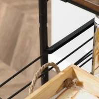 HOMCOM Rolling Kitchen Cart, 3-Tier Utility Storage Cart with 2 Basket Drawers & Side Hooks, Lockable Casters for Dining Room(m-10)