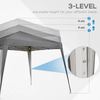 Outsunny 8' x 8' Pop Up Canopy, Outdoor Folding Tent, Portable Party Tent with Carrying Bag for Camping, Party, Picnic, Grey(m-7)