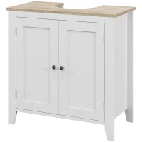 kleankin Bathroom Sink Vanity Unit, Under Sink Bathroom Cabinet with U-Shape Design and Adjustable Shelf, White(m-11)