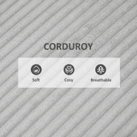 HOMCOM Corduroy Accent Chair Armchair with Wide Seat and Soft Padded Armrests for Reading, Bedroom, Light Grey(m-6)