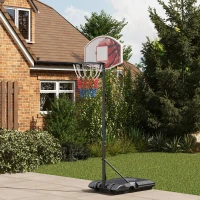 Soozier Outdoor Basketball Hoop, 6-7FT Adjustable Basketball Goal with 28.3" Backboard, Wheels and Fillable Base(m-1)