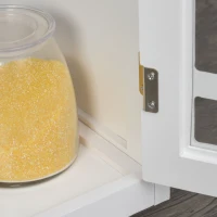 HOMCOM Kitchen Cart on Wheels, Rolling Kitchen Island with Drawer, Glass Door, Towel Rack and Adjustable Shelf, White(m-10)