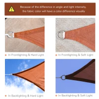 Outsunny 16' x 20' Sun Shade Sail Canopy Outdoor Shade Sail Cloth for Patio Deck Yard with D-Rings and Rope Included, Brick Red(m-6)