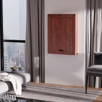 HOMCOM Wall Mounted Desk with Shelves Floating Desk Fold-Out Convertible Table for Home Office(m-8)