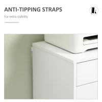 Vinsetto 7-drawer Vertical File Cabinet for Home Office, Storage Cabinet with Wheels, 18.7"x15.6"x35.4", White(m-7)