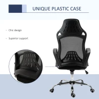 Vinsetto High Back Office Chair Mesh Desk Chair with Adjustable Backrest, Swivel Task Chair with Ergonomic Design Conference Office, Black(m-6)