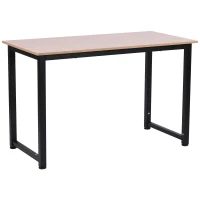 HOMCOM 47.25" Computer Desk PC Writing Table Home Office Study Workstation, Oak Beige Black(m-11)