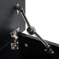 HOMCOM 39.5" Storage Chest with 2 Safety Hinges, Storage Box Organizer with Flip-Top Lid, Entryway Storage Bench, Black(m-10)