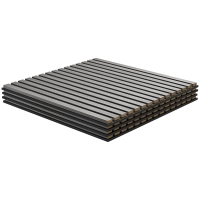 HOMCOM 24"x24" Wood Panels for Wall, 4 Pack Acoustic Panels, Sound Absorbing Slat Wall For Interior Wall Decor, Home, Gray