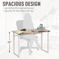 HOMCOM Computer Desk Writing Table with Small Angle Adjustable Tabletop for Drawing Home Office Workstation, Oak(m-4)