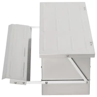 PawHut Automatic Chicken Feeder, 22.5 lbs Capacity Poultry Feeder with Self Opening Treadle, Weather Resistant Lid, for 6 Chickens, Silver(m-7)