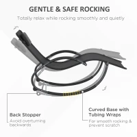 Outsunny Outdoor Rocking Chair, Patio Zero Gravity Rocker with Mesh Seat and Padded Pillow for Indoor, Garden, Black(m-5)