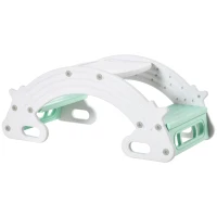 Qaba 2-IN-1 Kids Seesaw Teeter Totter Kids Table and Chair Set with Easy-Grip Handles Indoor Outdoor Playroom Backyard, Grey(m-11)