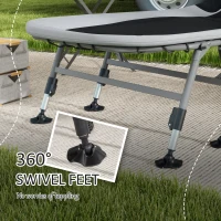 Outsunny Heavy Duty Camping Cot, Folding Bed with Soft Padded Cushion and 180° Adjustable Backrest, 400 lbs. Capacity, Gray(m-6)