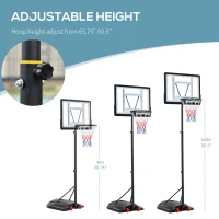 Soozier Basketball Hoop Outdoor, Portable Basketball Goal, 5.5FT-7.5FT Height Adjustable with 33'' Backboard and Wheels for Kids Junior Adults Use(m-4)