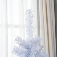 HOMCOM 6FT Pencil Christmas Tree, Artificial Christmas Tree with Automatic Open for Home Party, White(m-9)