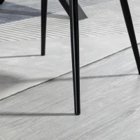 HOMCOM Dining Chairs Set of 2, Upholstered Linen Fabric Accent Chairs with Metal Legs, Black(m-10)