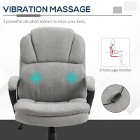 Vinsetto Massage Office Chair with 2 Vibration Motor Points, USB Power, Height Adjustable Executive Computer Chair, Comfy Desk Chair, Gray(m-4)