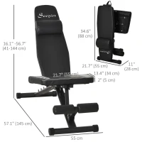 Soozier Multi-purpose Weight Bench Workout Bench with Adjustable Seat and Back Angle for Home Gym(m-3)