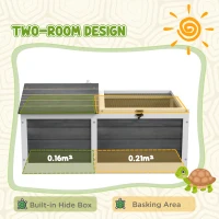 PawHut 34" Wooden Tortoise Habitat Tortoise Enclosure Indoor/Outdoor Use(m-4)