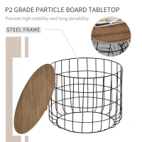 HOMCOM 2 Piece Coffee Table Set with a Retro Industrial Style, Extra Storage Space Underneath, & Multipurpose Use, for Living Room, Dining Room, Office(m-5)